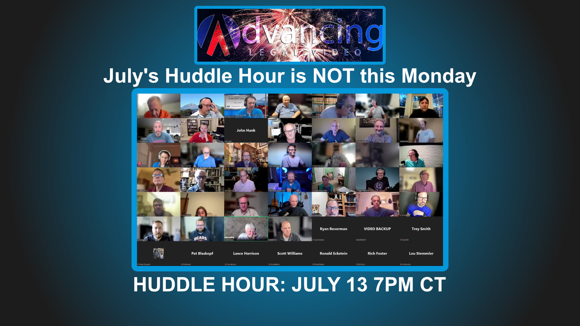 Conference Schedule Unveiling - July 13 Huddle Hour